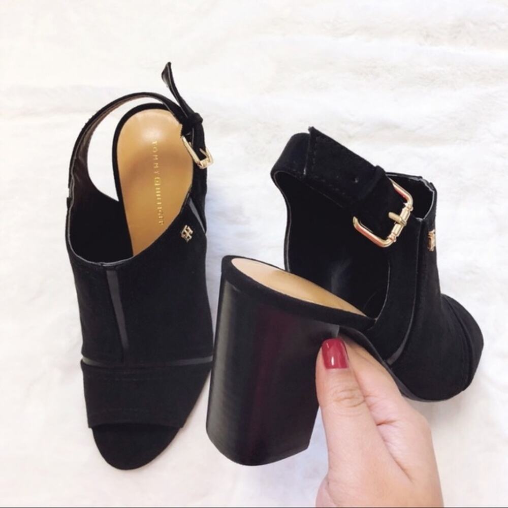Tommy Hilfiger Black Block-Heel Dress Sandal